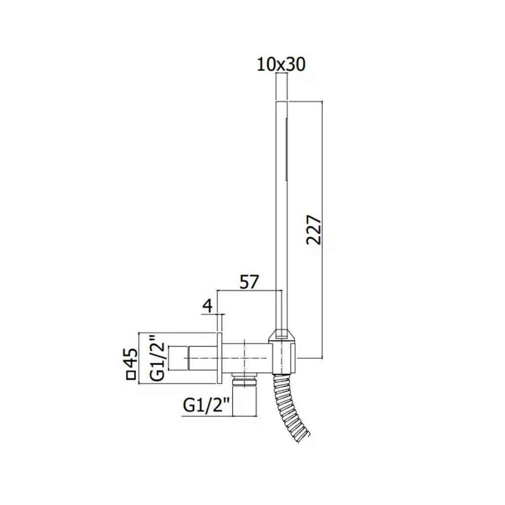 Paffoni ZDUP095BO – Ensemble douchette avec sortie d'eau encastrée Blanc Mat
