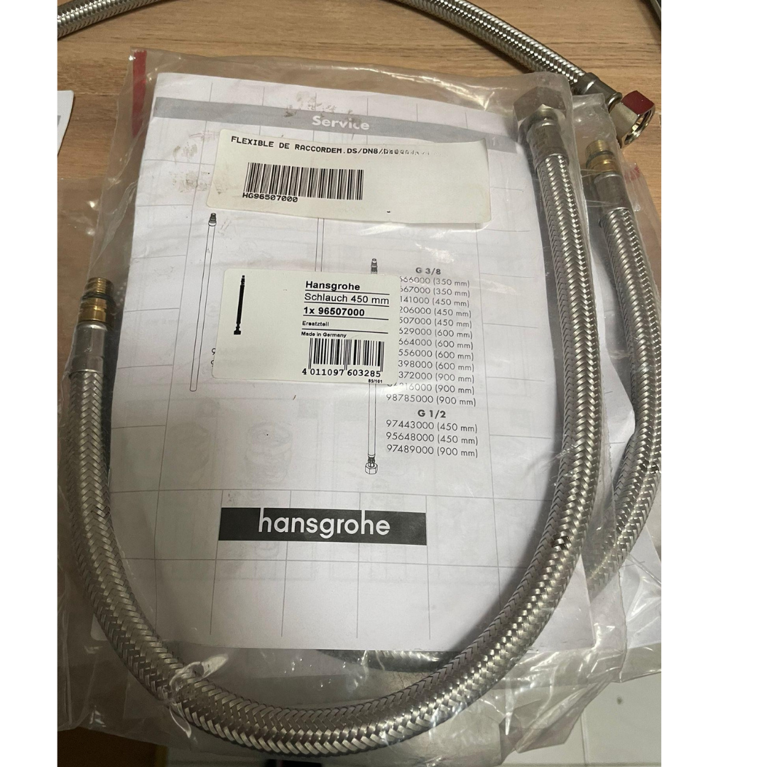 Hansgrohe 96507000 – Flexible de raccordement 450 mm pour robinetterie sanitaire