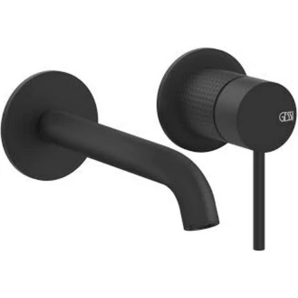 GESSI 316 Cesello Mitigeur Lavabo Mural Noir XL PVD avec Partie Encastrée 54198 – Made in Italy