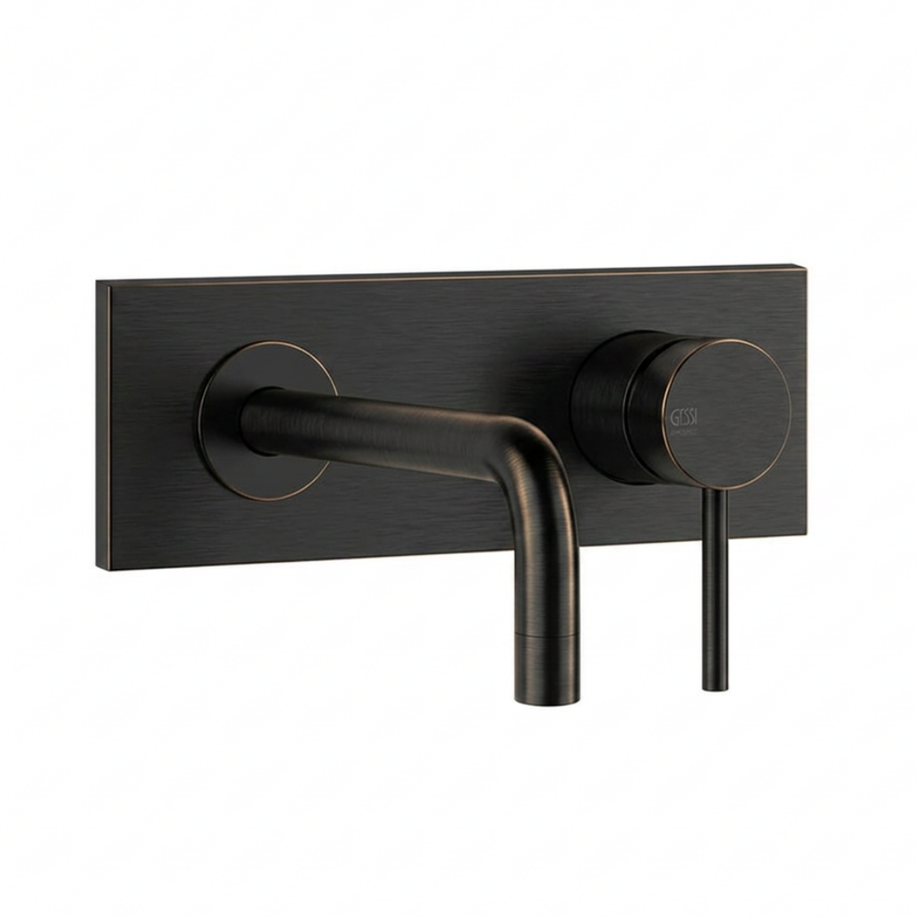 Gessi Via Tortona 44827#707 – Mitigeur mural lavabo encastré – Black Metal Brossé PVD