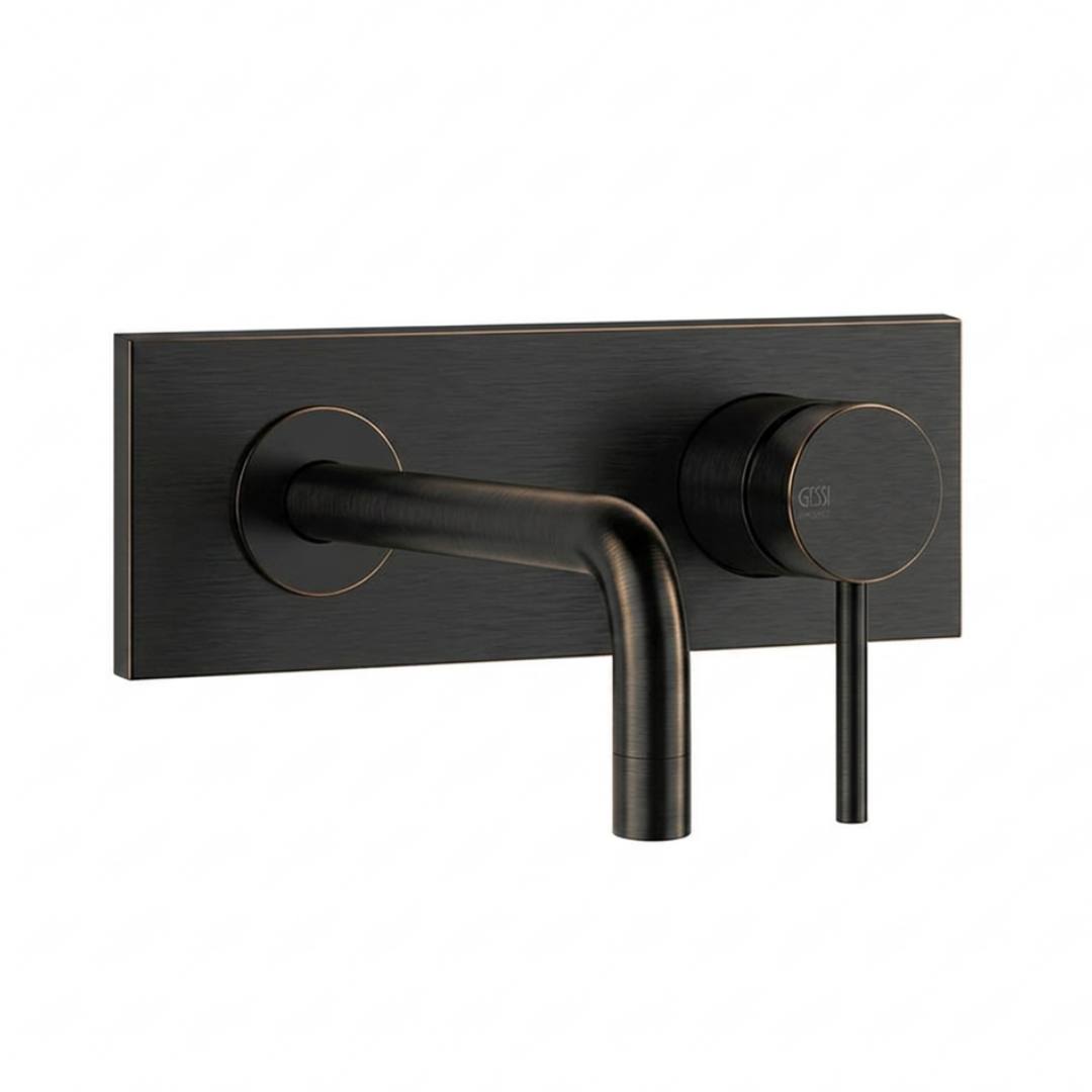 Gessi Via Tortona 44827#707 – Mitigeur mural lavabo encastré – Black Metal Brossé PVD
