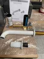 RVB Joe — Robinet lave-mains mural encastré – Réf. 4086.36.48 – BEC 200 mm – Blanc Mat