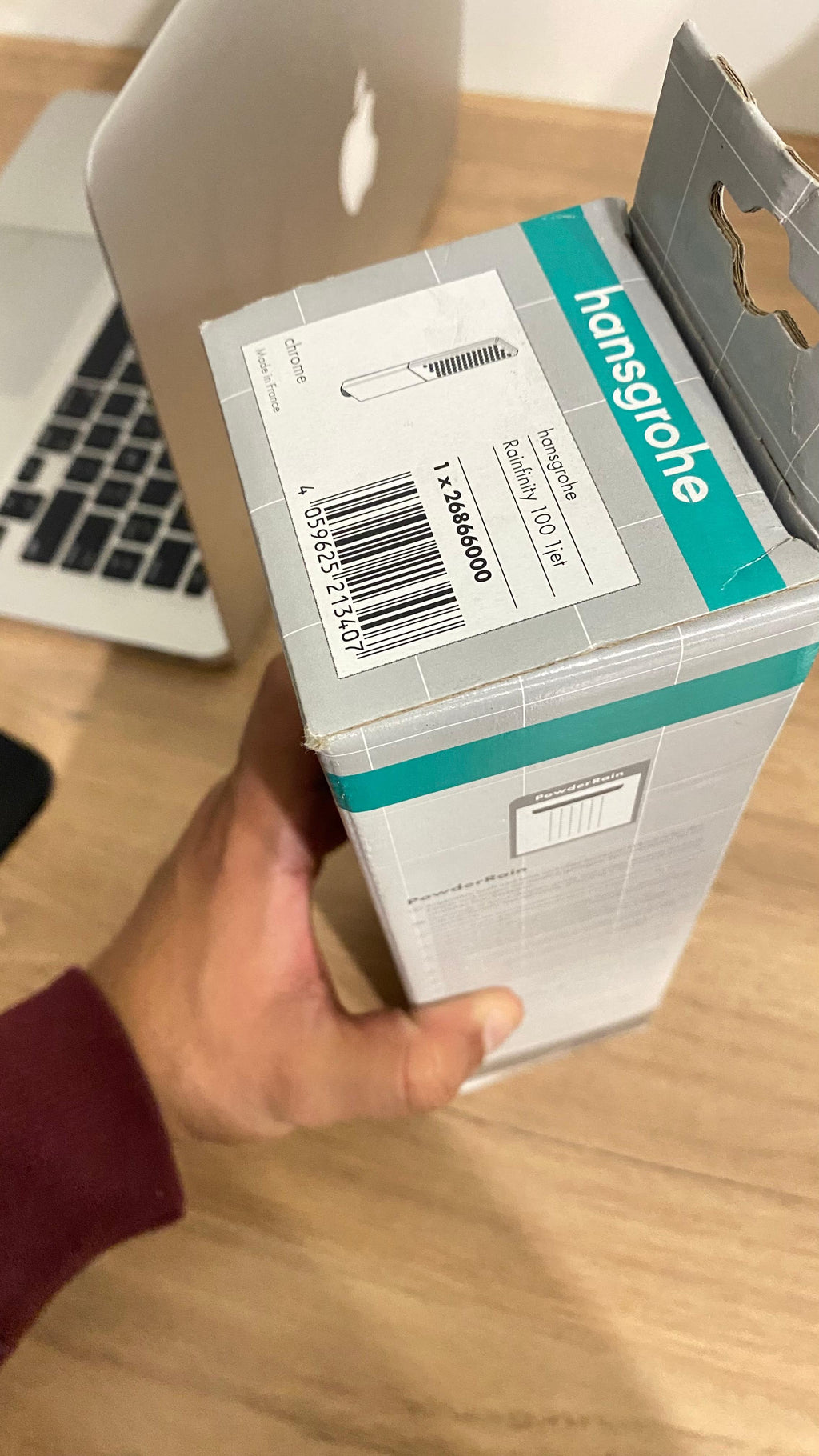 Hansgrohe Rainfinity — Douchette à main 100 PowderRain — Réf. 26866000 — Chrome