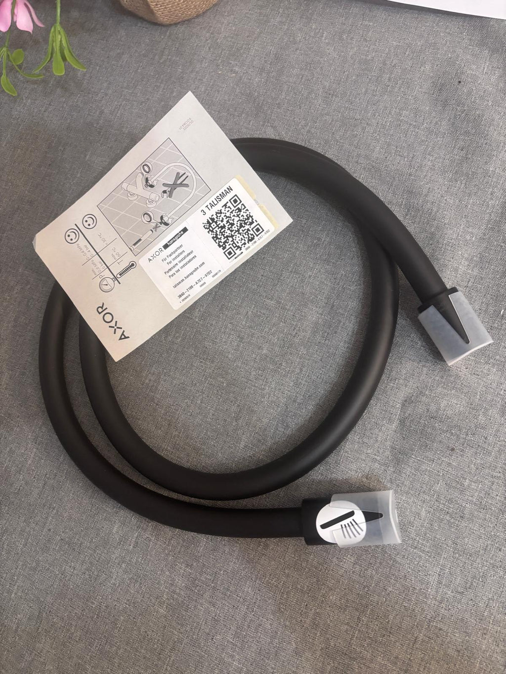 Axor Starck – Flexible de douche effet métallique 1250 mm – Réf. 28282670 – Noir Mat