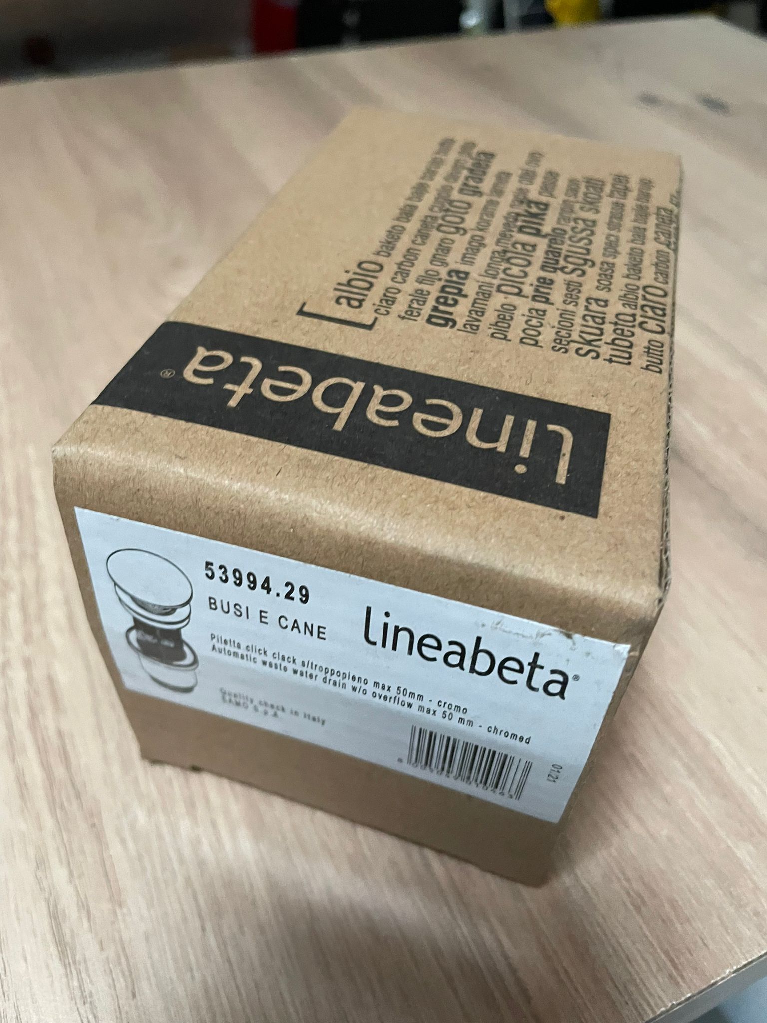 Lineabeta Busi & Cane – Piletta automatique click sans trop-plein – Réf. 53994-29 – Laiton chromé