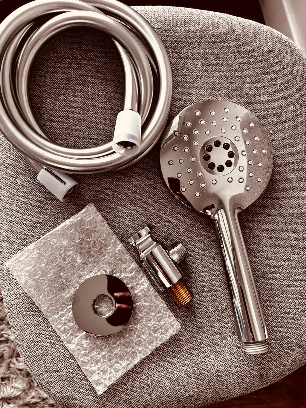 PROCASA / Water Evolution T1.621R.01 – Kit douchette ronde 2 jets avec raccord mural intégré – Chrome