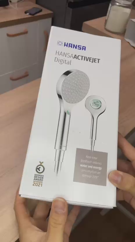 Hansa Activejet Digital — Douchette à main 120 mm Bluetooth — Réf. 84310180 — Chrome / Gris clair